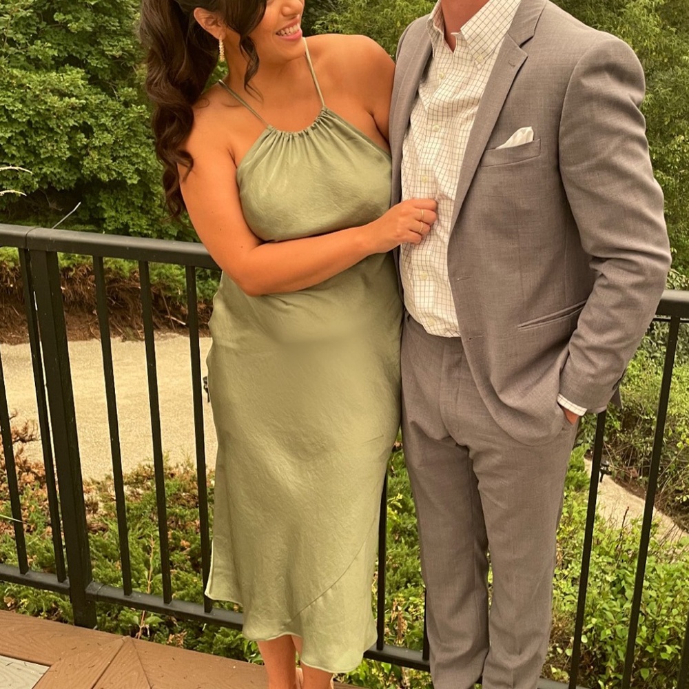 Aritzia Sage Green Midi Dress
